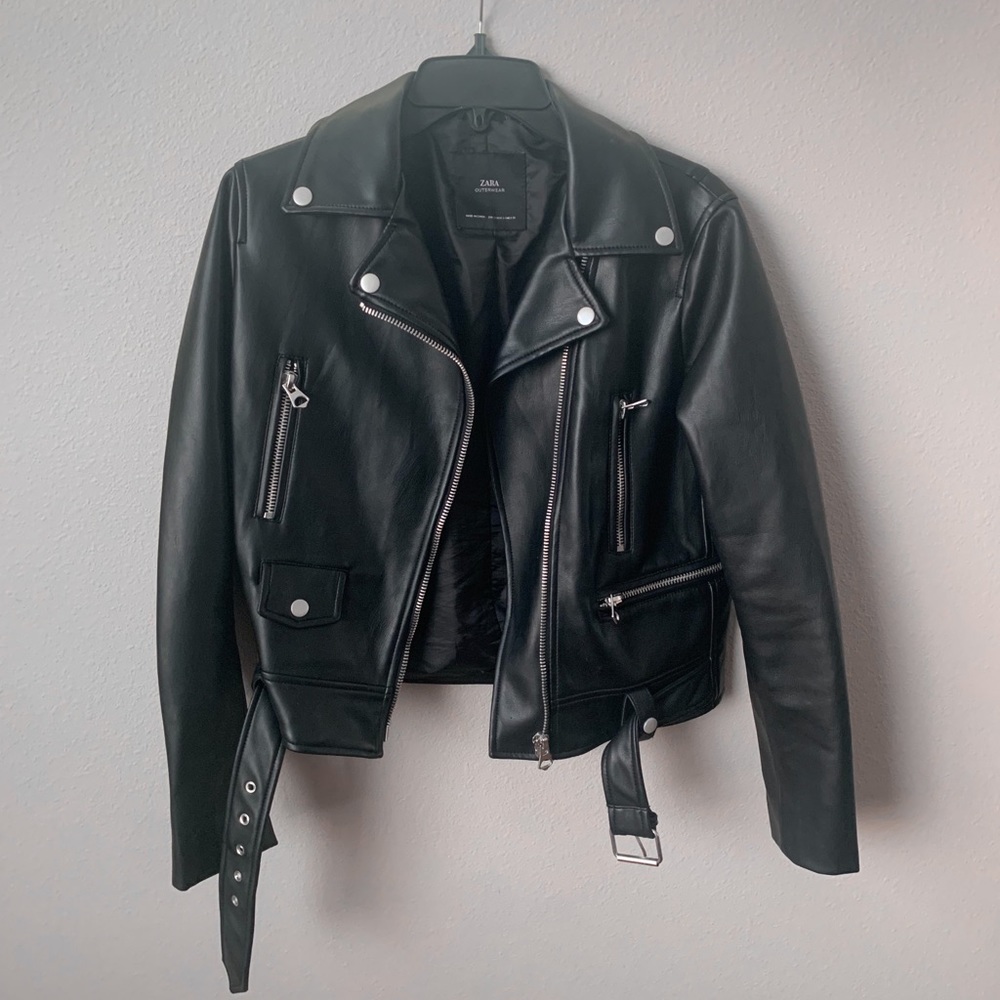 ZARA Faux Black Leather Jacket